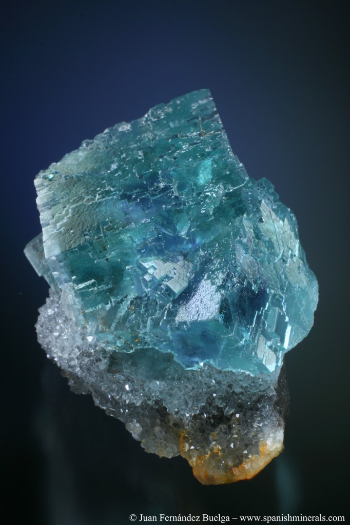 Fine fluorite on quartz, Asturias